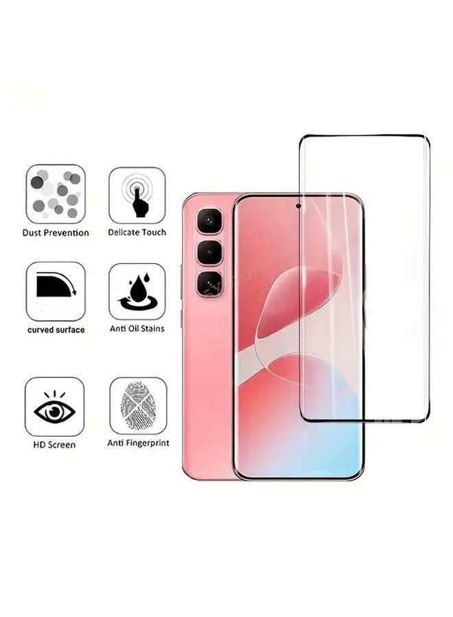 حامي شاشة من الزجاج المقوى لهاتف Infinix Hot 50 Pro 4G مقاوم للخدوش بتغطية كاملة من الحافة للحافة - Image 2